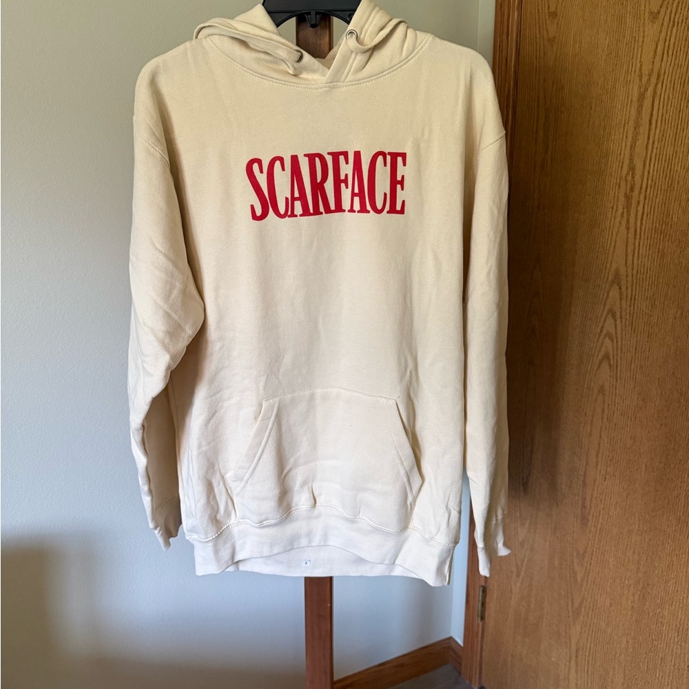 Scarface Cream Hoodie with Red Logo